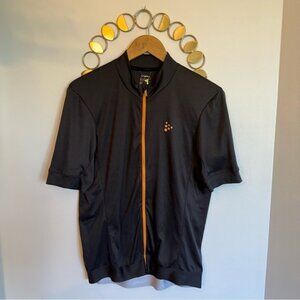 Craft Core Essence Short Sleeve Cycling Jersey Mens Med Full Zip Grey Orange